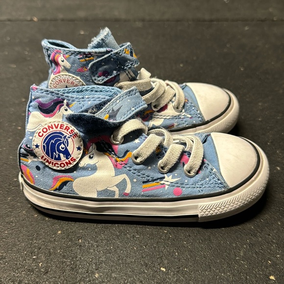 Converse Kids Chuck Taylor All-Star 1V Unicorns Light Blue/White - Picture 2 of 6